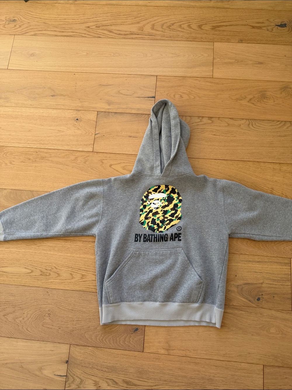 Kids' Gray A Bathing Ape Camo Logo Hoodie